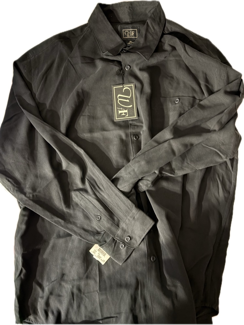 W&F Men’s Black Long-Sleeve Dress Shirt